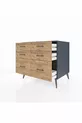 Commode Kronos 6 tiroirs Anthracite-Anthracite/Pin