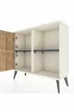 Commode Arges 2 étagères 2 portes Pierre de lune-Pin/Anthracite