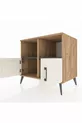 Commode Kronos 2 étagères 2 portes Pin-Quartz/Anthracite