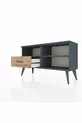 Commode Arges 2 étagères avec un tiroir Anthracite-Anthracite/Merisiers