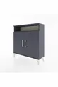 Commode Arges 3 étagères 2 portes Anthracite-Anthracite