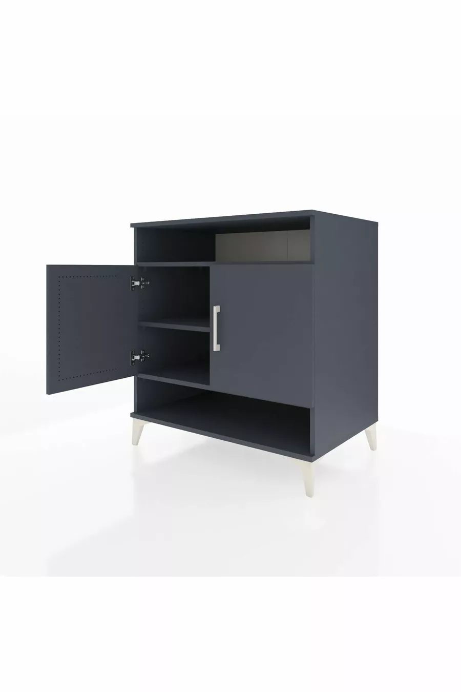 Commode Kronos 3 étagères 2 portes Anthracite-Anthracite