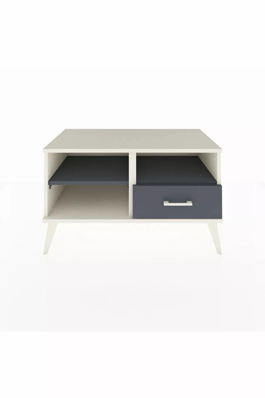 Commode Hyperion 2 étagères 1 tiroir Pierre de lune-Anthracite