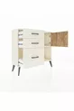 Commode Arges avec une seule étagère, 3 tiroirs et une porte, couleur Pierre de Lune/Pin