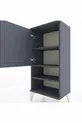 Table de chevet Arges à 3 étagères avec 1 porte, anthracite-anthracite