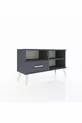 Commode Arges 2 étagères 1 tiroir Anthracite-Anthracite