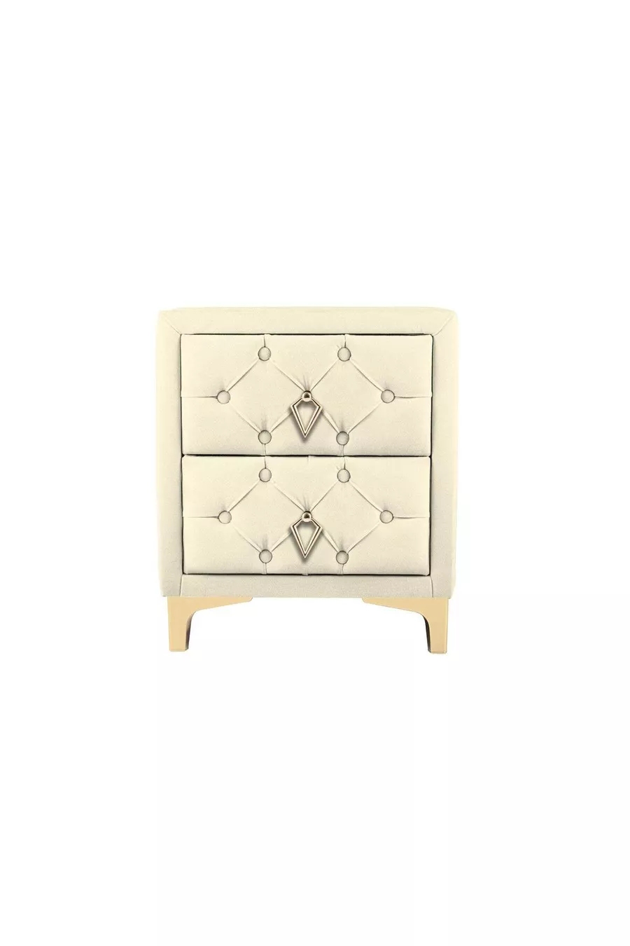 Table de chevet Ruby Gold, à 2 tiroirs