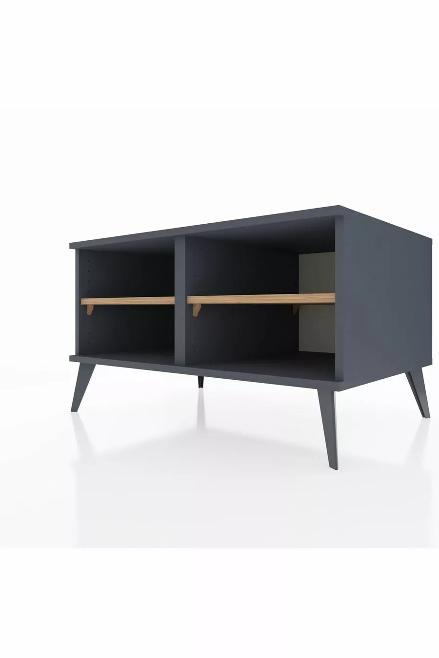 Commode Kronos 2 étagères Anthracite-Anthracite/Sapin