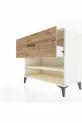 Commode Hyperion à une étagère et un tiroir, Pierre de lune-Pin