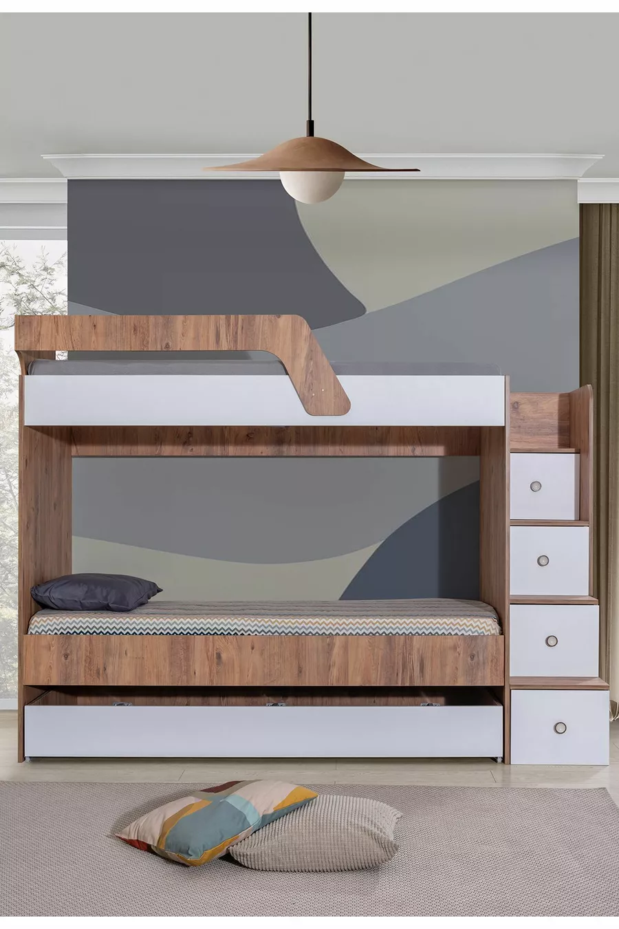 Lits superposés, Lit superposé triple avec échelle + 3 matelas confort