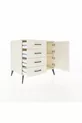 Commode Kronos avec une étagère, 4 tiroirs et 2 portes, couleur Pierre de Lune