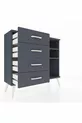 Commode Arges 2 étagères 4 tiroirs Anthracite-Anthracite