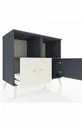Commode Hyperion 2 étagères 1 tiroir 1 porte Anthracite-Anthracite/Gris pierre