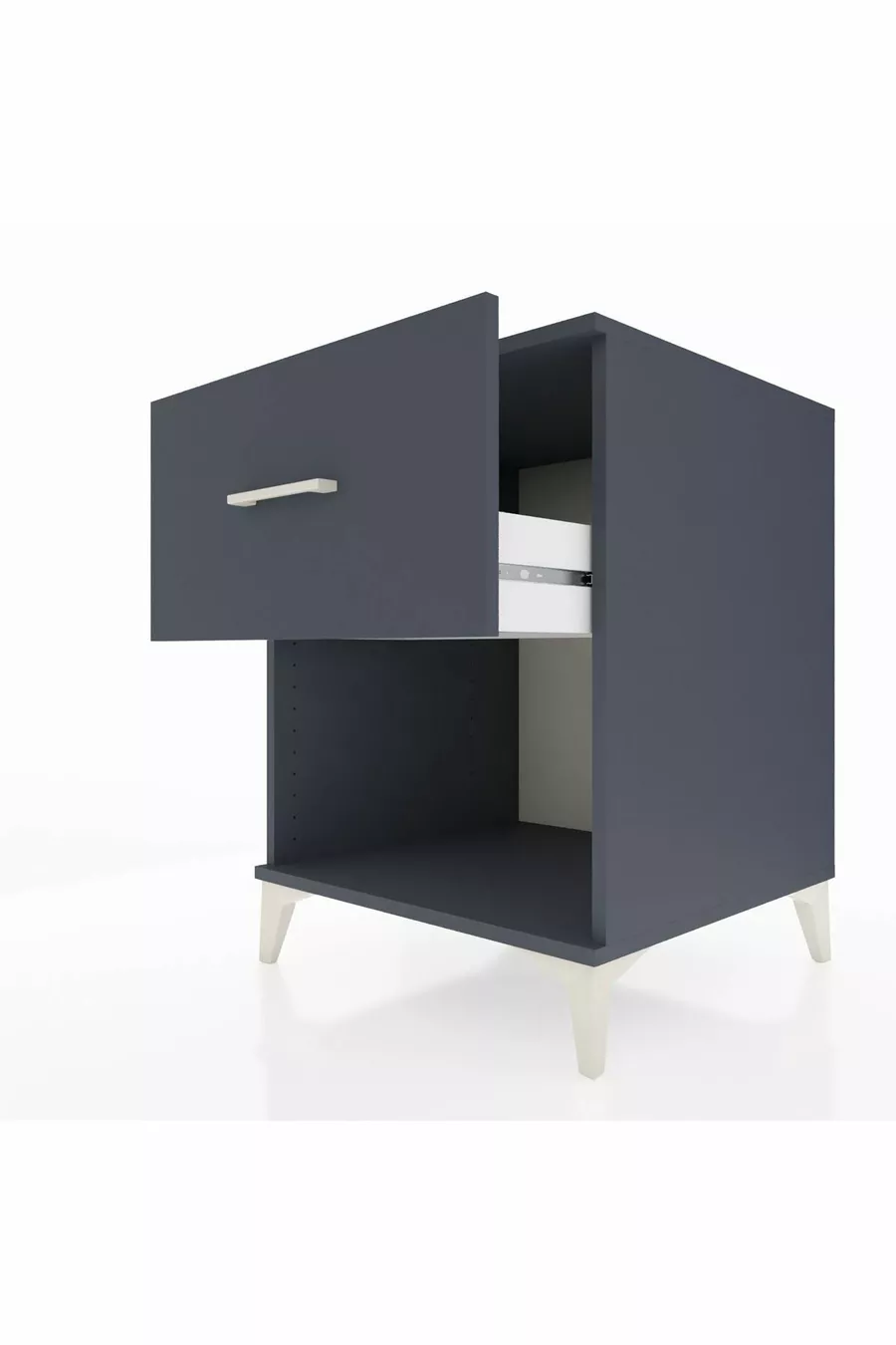 Chevet Kronos avec un tiroir unique Gris anthracite-Anthracite