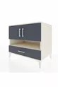 Commode Kronos avec 3 étagères, 1 tiroir et 2 portes, Pierre de Lune-Anthracite