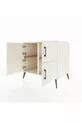 Commode Kronos 2 étagères 4 portes Pierre de lune/Pierre de lune/Pin