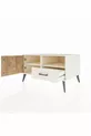 Commode Kronos avec 2 étagères, 1 tiroir et 1 porte, couleur Pierre de lune/Pin