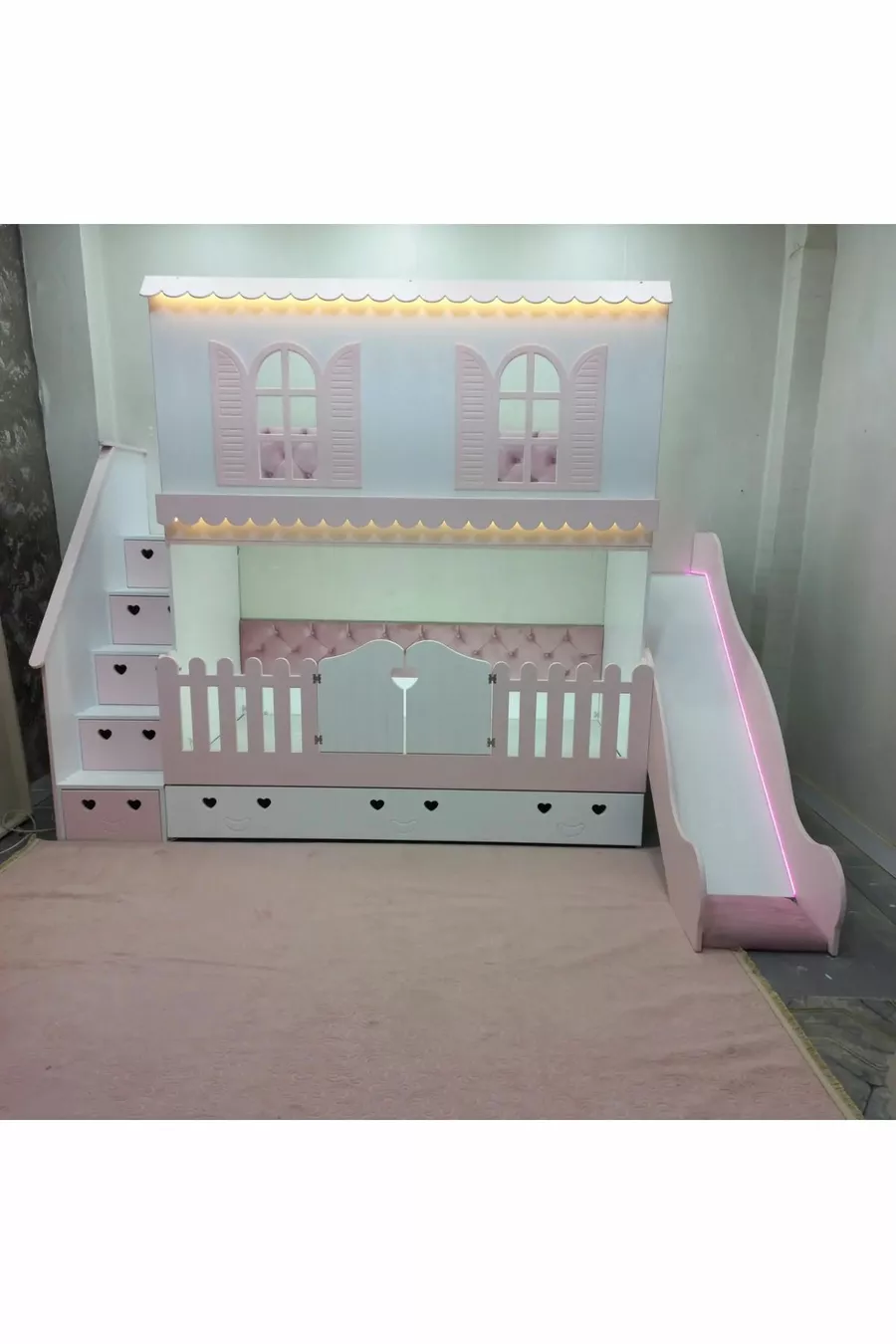 Lit superposé pour enfants avec toboggan Alaçatı