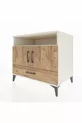 Commode Kronos avec 3 étagères, 1 tiroir et 2 portes, Pierre de Lune-Sapin