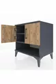 Commode Hyperion 2 étagères 2 portes Anthracite-Sapin