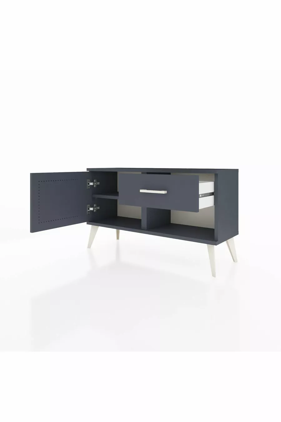 Commode Arges à une étagère, un tiroir et une porte, anthracite-anthracite