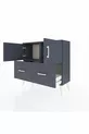 Commode Arges avec 2 étagères, 2 tiroirs et 2 portes, Anthracite-Anthracite