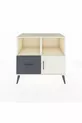 Commode Hyperion à 2 étagères, 1 tiroir, 1 porte, couleur Pierre de lune/Anthracite