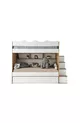 Lit superposé Cloud / Pin-blanc / 3 sections de couchage avec escalier et armoire / 100 % MDF