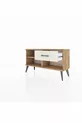 Commode Arges avec une étagère et un tiroir en pin-pin / quartz
