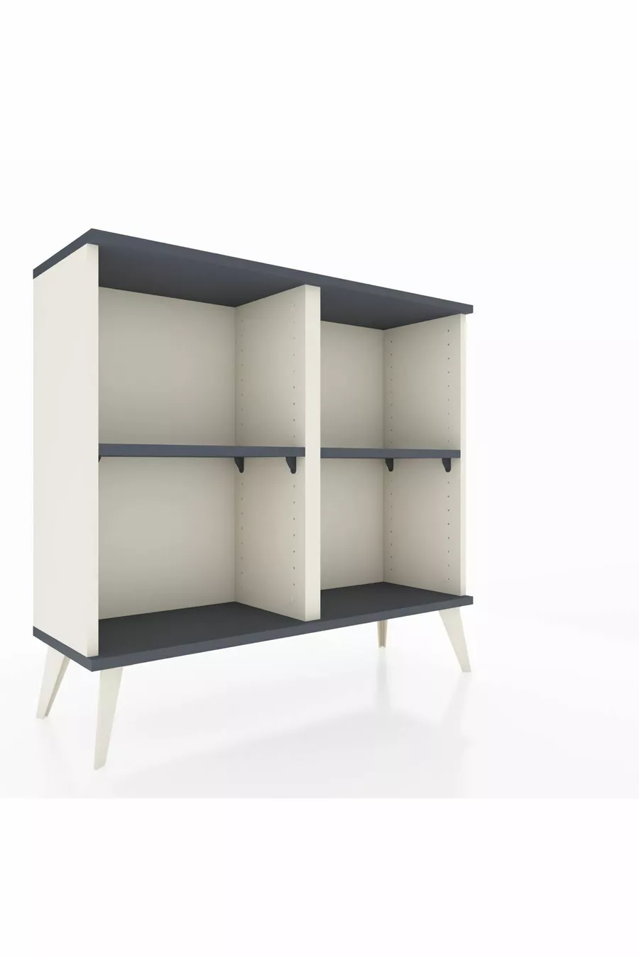 Commode Arges 2 étagères Pierre de lune-Anthracite