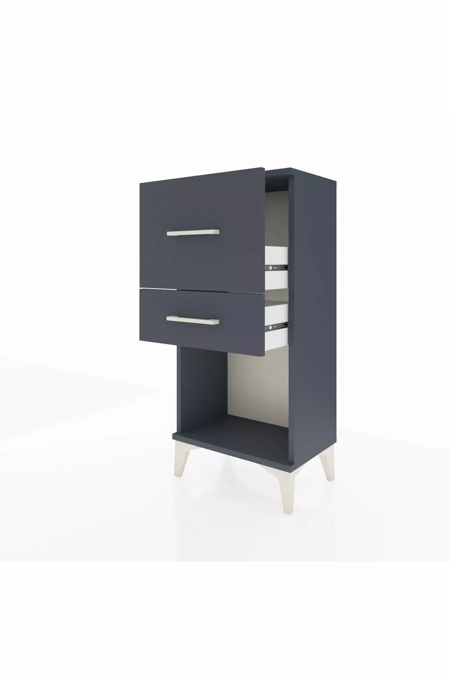 Chevet Arges 2 tiroirs Anthracite-Anthracite