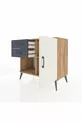 Commode Hyperion avec une seule étagère, 2 tiroirs et une porte, pin-gris/anthracite