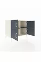 Commode Kronos 2 étagères 4 portes Pierre de Lune-Anthracite