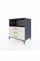 Commode Kronos 2 étagères 3 tiroirs Anthracite-Pierre de Lune
