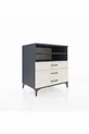 Commode Kronos 2 étagères 3 tiroirs Anthracite-Pierre de Lune