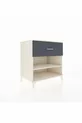 Commode Kronos à une étagère et un tiroir, Pierre de Lune-Anthracite