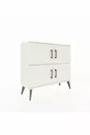 Commode Arges 2 étagères 4 portes Pierre de lune/Pin