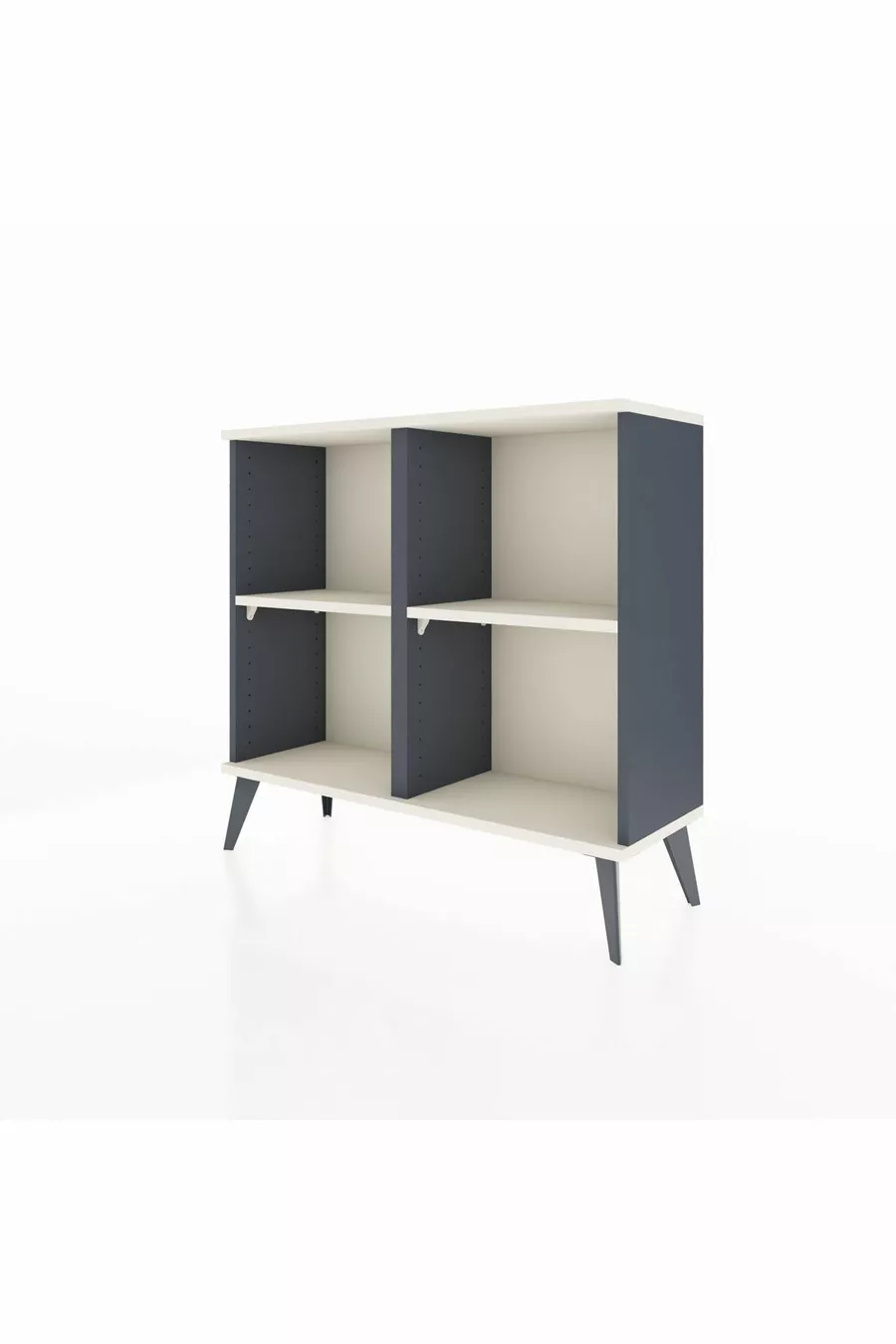 Commode Arges 2 étagères Anthracite-Pierre de lune