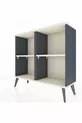 Commode Arges 2 étagères Anthracite-Pierre de lune