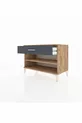 Commode Hyperion à une étagère et un tiroir, pin-anthracite