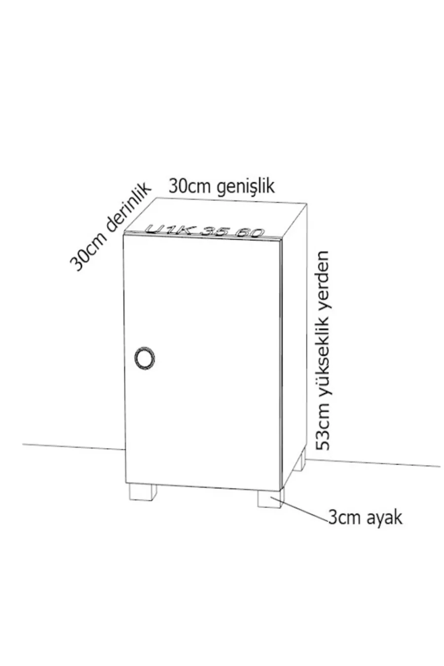 commode blanche simple Panama avec porte unique, ouverture à droite ou à gauche