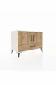 Commode Hyperion 2 étagères 1 tiroir 2 portes Pierre de lune-Épicéa