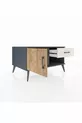 Commode Kronos avec une seule étagère, un tiroir et une porte, anthracite-pin/pierre de rivière