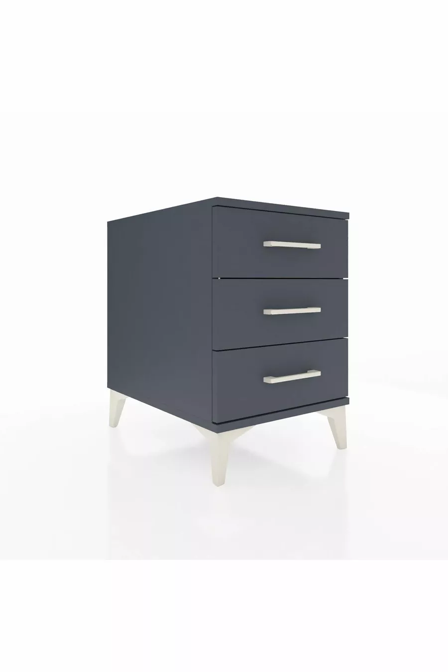 Table de chevet Kronos à 3 tiroirs Anthracite-Anthracite