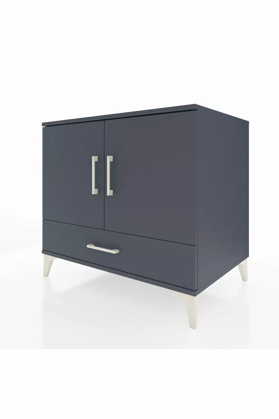 Commode Kronos avec 2 étagères, 1 tiroir et 2 portes, Anthracite-Anthracite
