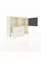 Commode Arges avec 2 étagères, 1 tiroir et 1 porte, couleur Pierre de Lune-Anthracite/Pierre de Lune