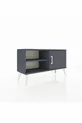 Commode Arges 2 étagères avec 1 porte Anthracite-Anthracite