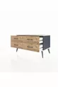 Commode Hyperion 4 étagères Anthracite-Pierre d'ardoise/Sapin