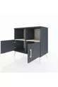 Commode Hyperion 2 étagères 2 portes Anthracite-Anthracite/Gris pierre
