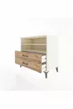 Commode Hyperion 2 étagères 2 tiroirs Pierre de lune-Pin